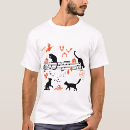Camiseta "Halloween Spooky and Scary Cats" Tocando Música N