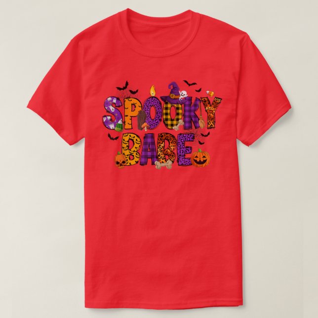 Camiseta Halloween Spooky Babe Pumpkin Leopard Halloween Ba (Frente do Design)