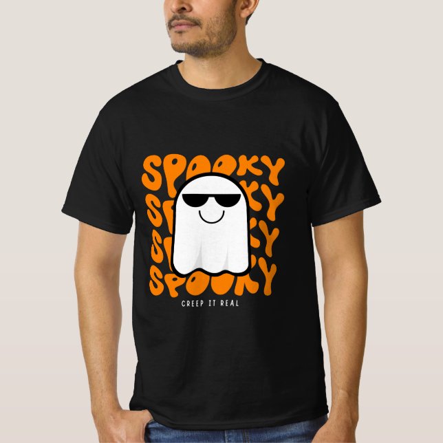 Camiseta Halloween Spooky Ghost Unisex 100% T-shirt de algo (Frente)
