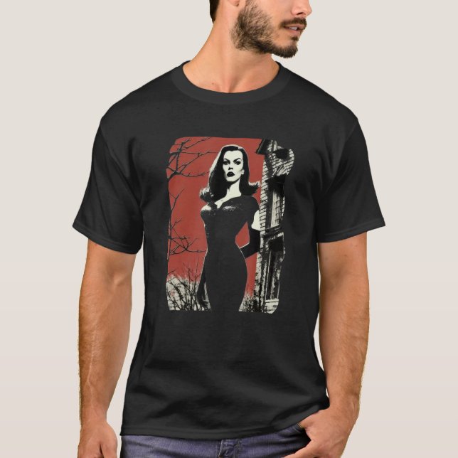 Camiseta Halloween Spooky Gothic Vampire Witch Horror Fans (Frente)