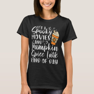 Camiseta Halloween Spooky Movies Pumpkin Spice Meio Dia