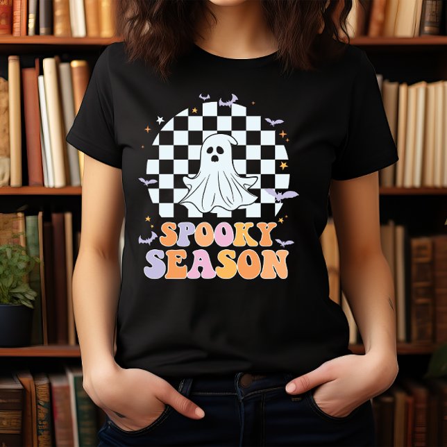 CAMISETA HALLOWEEN SPOOKY SEASON GHOST & BATS (Criador carregado)