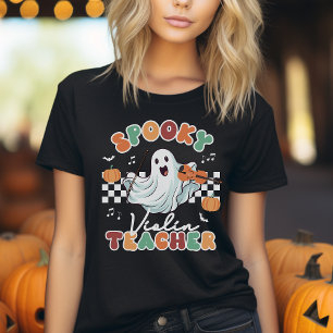 Camiseta Halloween Spooky Violin Teacher Music T-Shirt