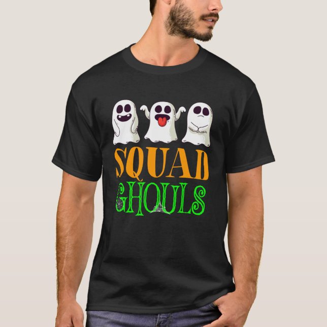 Camiseta Halloween Squad Ghost Outfit Family Matching Costu (Frente)