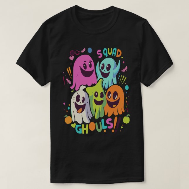 Camiseta Halloween Squad Ghouls (Frente do Design)