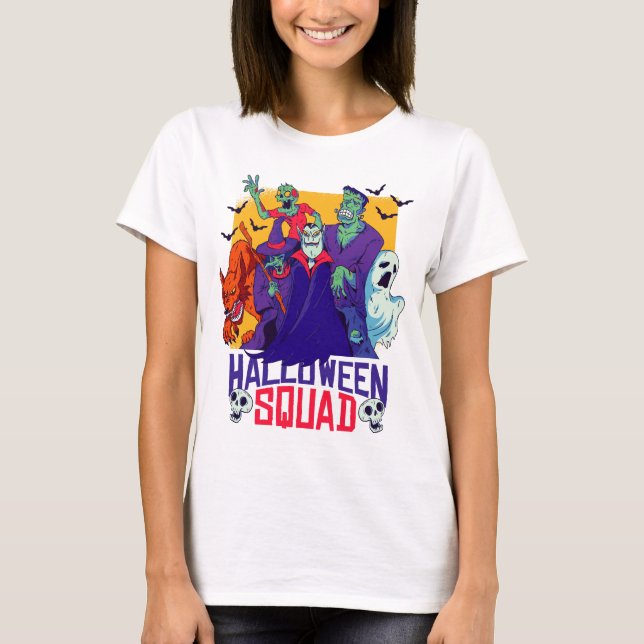 Camiseta Halloween Squad, Halloween Horror Filtros (Frente)