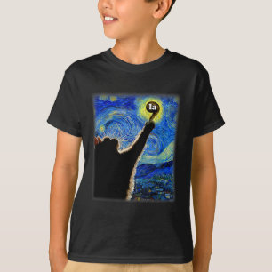 Camiseta Halloween Starry Night Cat Comma La Kamala Harris