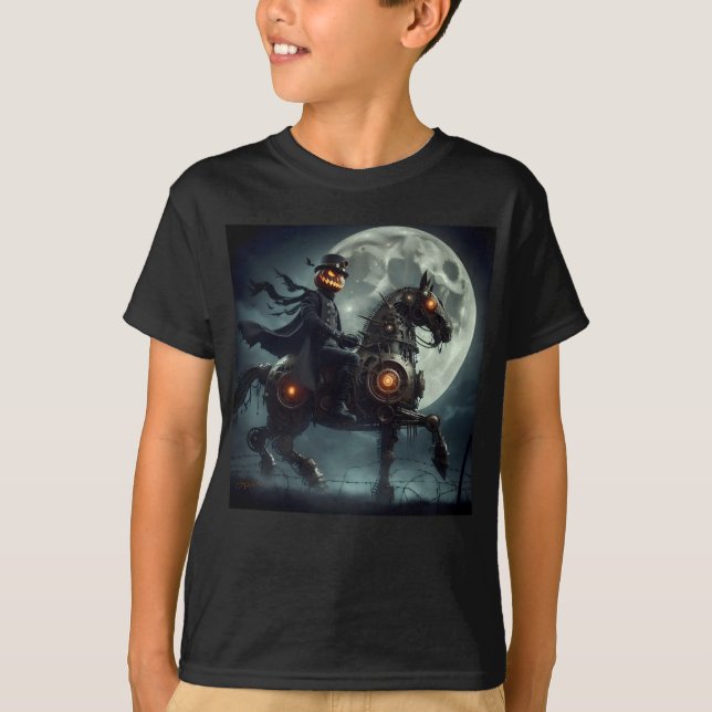 Camiseta Halloween Steampunk Headless Horseman (Frente)