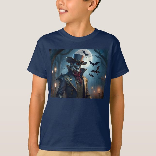 Camiseta Halloween Steampunk Southern Gentleman Zombie (Frente)