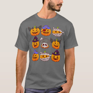 Camiseta Halloween T 9 Pumpkins Assustador Jack O Lanterna