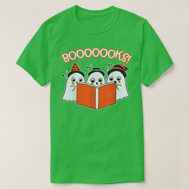 Camiseta Halloween T Kids Toddler Ghost Leading Book Bookwo (Frente do Design)