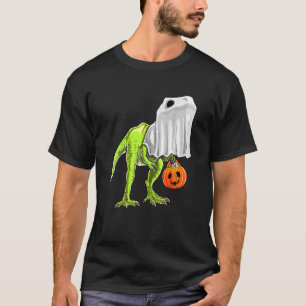 Camiseta Halloween T Rex Dinosaur Ghost Trick Or Treat For