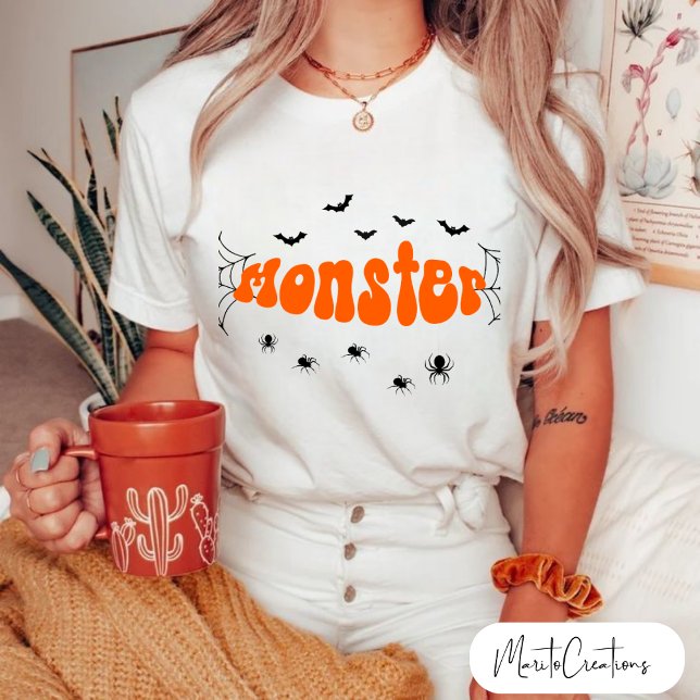 Camiseta halloween t-shirt retro lettering, spooky season (Criador carregado)