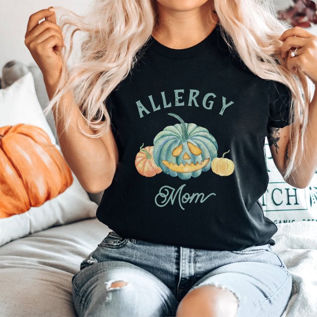 Camiseta Halloween Teal Pumpkin Alergia Mãe (Criador carregado)