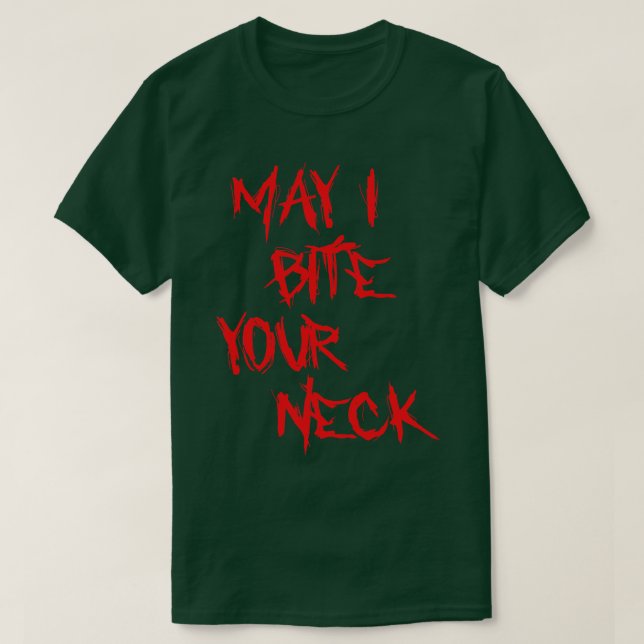 Camiseta Halloween Ten May I Bite Your Neck (Frente do Design)
