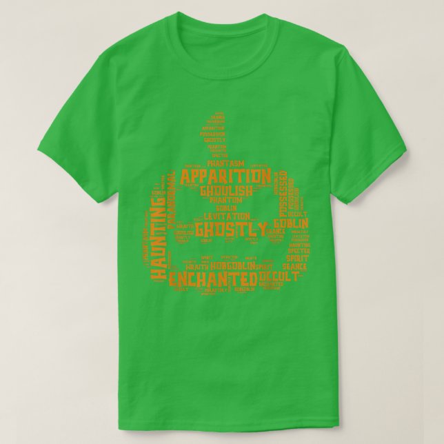 Camiseta Halloween Terms Scary Pumpkin List rd Cloud1608 (Frente do Design)