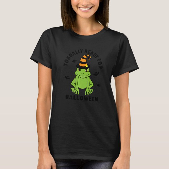 Camiseta Halloween Toad Sapo Graphic Bats Witch Hat (Frente)