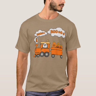 Camiseta Halloween Train Boo Engraçado Fantasma Pumpkin Tod