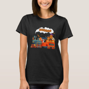 Camiseta Halloween Train Boo Engraçado Fantasma Pumpkin Tod