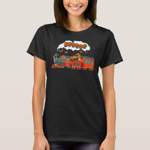 Camiseta Halloween Train Boo Engraçado Fantasma Pumpkin Tod