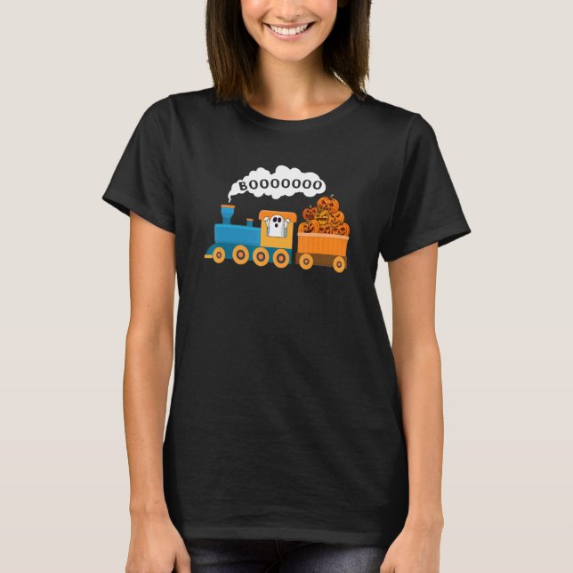 Camiseta Halloween Train Boo Ghost Pumpkin Todd Boy (Frente)