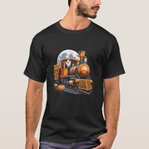 Camiseta Halloween Train Engraçado Fantasma Pumpkin Para Cr