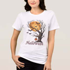 Camiseta Halloween Tree e Abóbora Jack-o'-Lantern