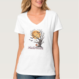 Camiseta Halloween Tree e Abóbora Jack-o'-Lantern