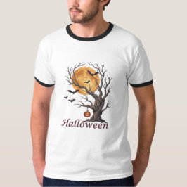 Camiseta Halloween Tree e Abóbora Jack-o'-Lantern