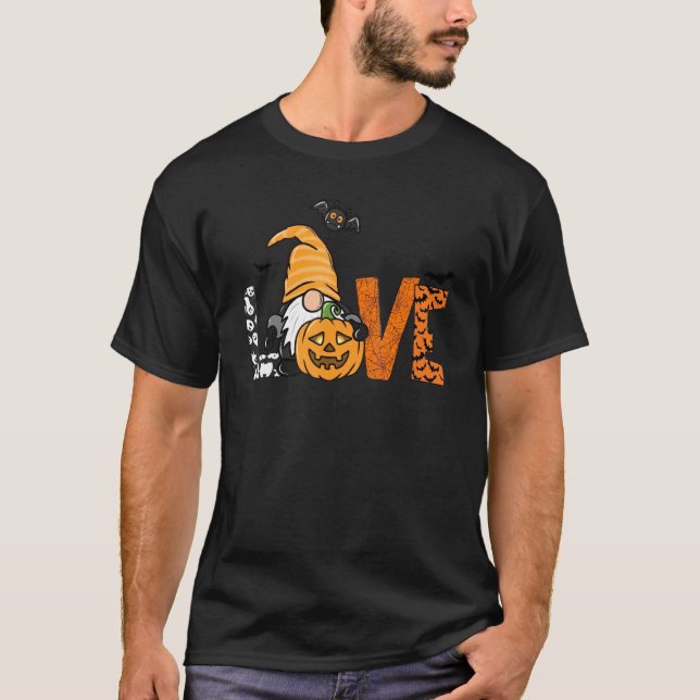 Camiseta Halloween Trick Treat Love Halloween Gnomo Pattern (Frente)