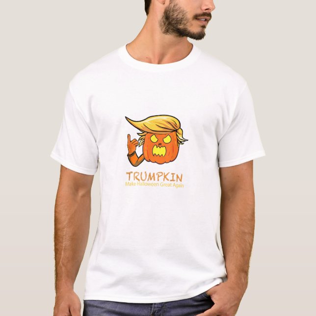 Camiseta Halloween Trumpkin Engraçado - Design de Figurino  (Frente)