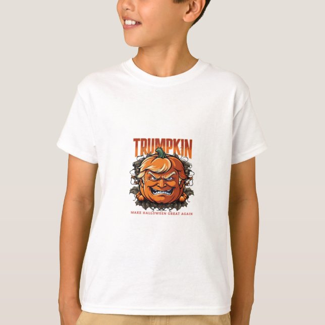 Camiseta Halloween Trumpkin Faz Excelente de Halloween Nova (Frente)