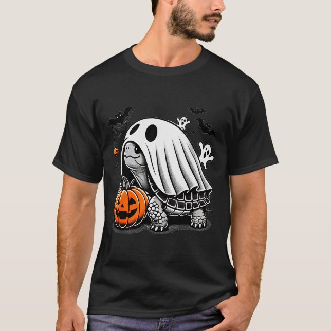 Camiseta Halloween Turtle Ghost Pumpkin Costume Terran Tort (Frente)