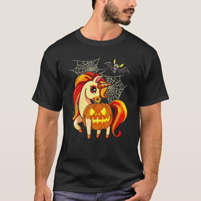 Camiseta Halloween Unicorn Assusta Bombas Correspondendo Fa (Frente)