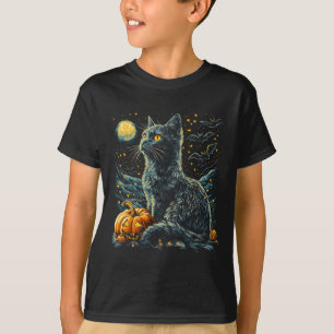 Camiseta Halloween Van Gogh Starry Night Black