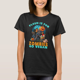 Camiseta Halloween Veganos Carne É Para Zumbis Seja Vegano