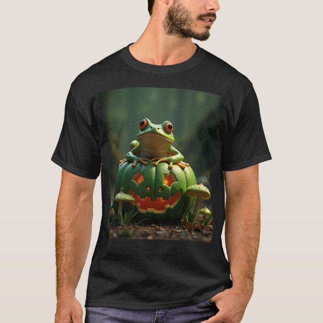 Camiseta Halloween verde e sapo (Frente)