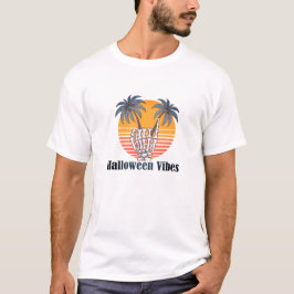 Camiseta Halloween Vibes: Esqueleto tropical"