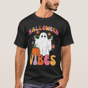 Camiseta Halloween Vibes Ghost Peace Costume Groovy Women G