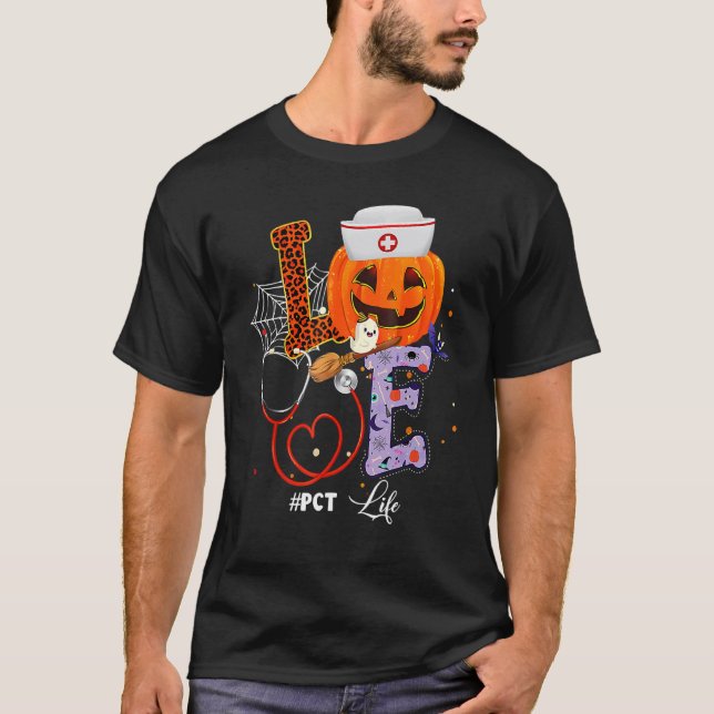 Camiseta Halloween vibes PCT Life Pumpkin Nurse Outfit for  (Frente)