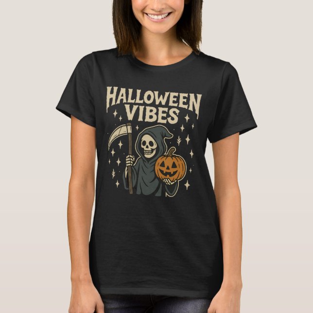 Camiseta Halloween Vibes Reaper (Frente)