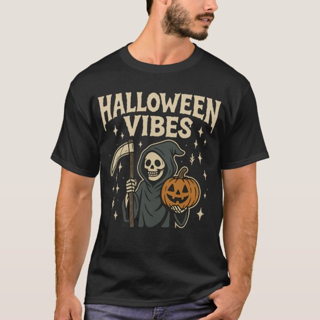 Camiseta Halloween Vibes Reaper (Frente)