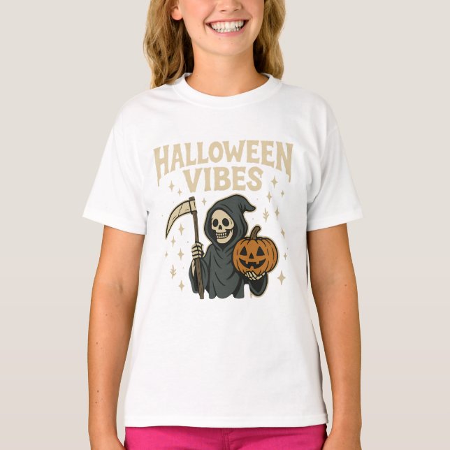 Camiseta Halloween Vibes Reaper (Frente)