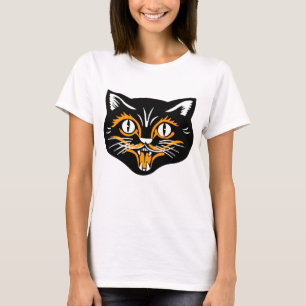 Camiseta Halloween Vintage Gato Face