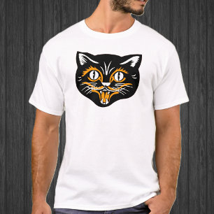 Camiseta Halloween Vintage Gato Face