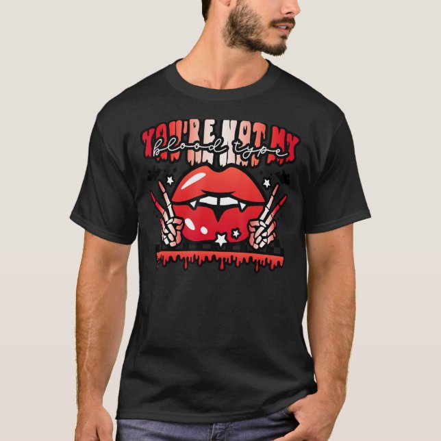 Camiseta Halloween, você não é meu esqueleto de chiclete. (Frente)
