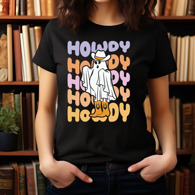 CAMISETA HALLOWEEN WILT WEST HOWDY COWBOY SPOOKY GHOST (Criador carregado)