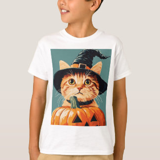 Camiseta Halloween Witch Cat Pumpkin Spooky Season