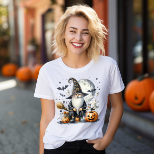 Camiseta Halloween Witch Gnome - Presente Perfeito