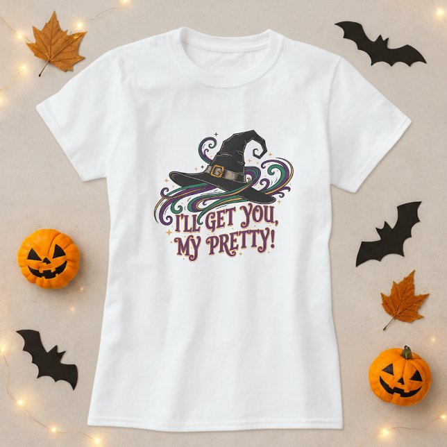 Camiseta Halloween Witch Hat Magic Eu vou pegar meu Bonito (Criador carregado)